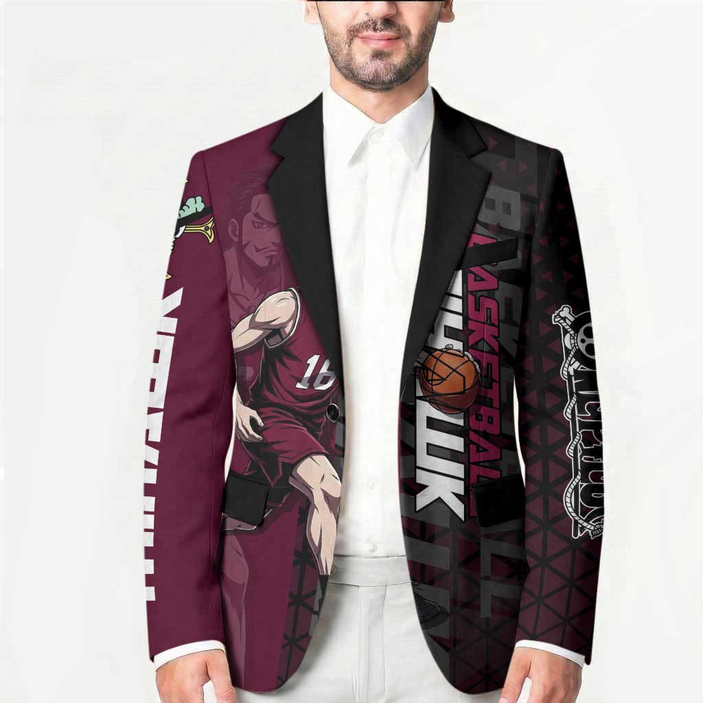 Mihawk One Piece Basketball Blazer Aggressive Pose - The Mazicc