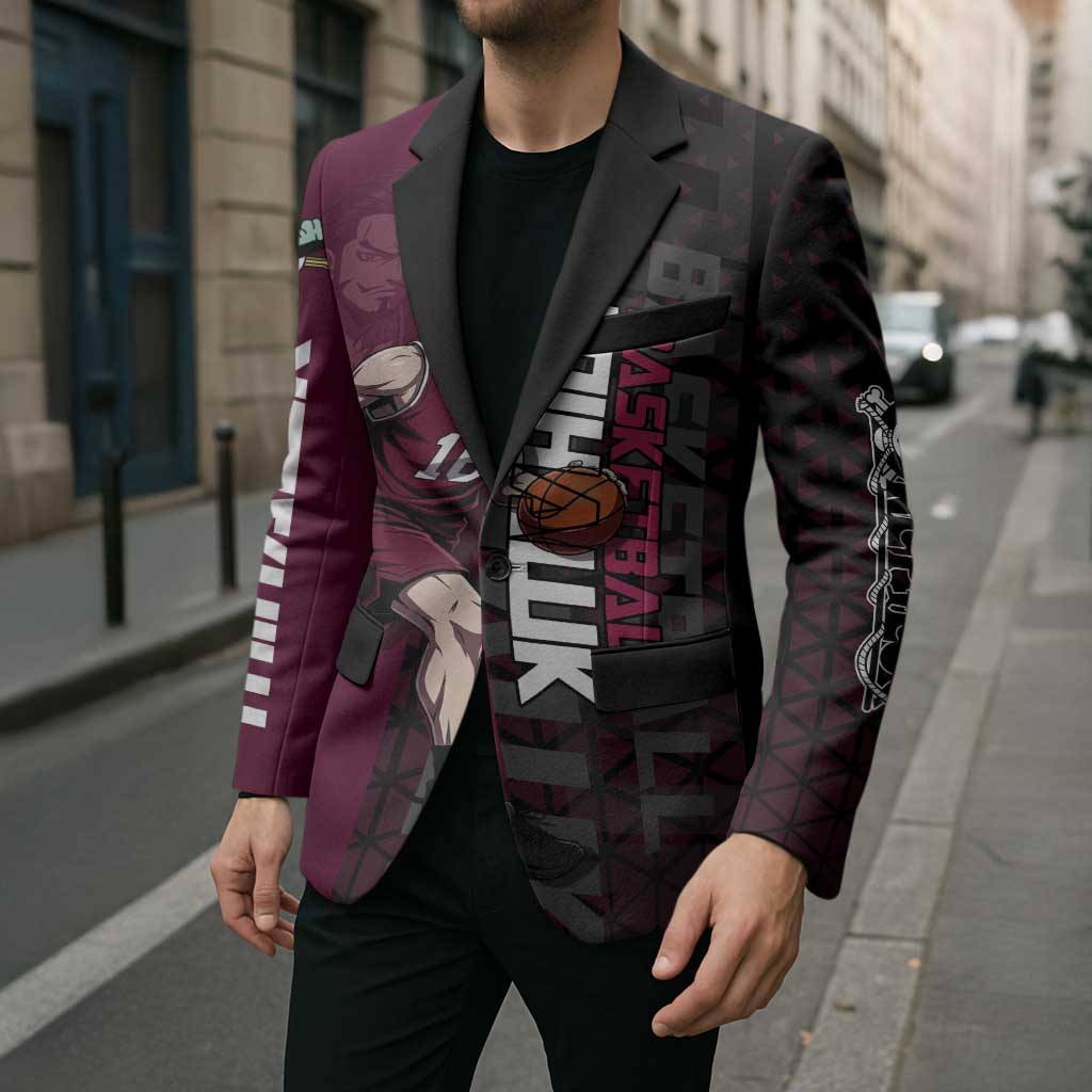 Mihawk One Piece Basketball Blazer Aggressive Pose - The Mazicc