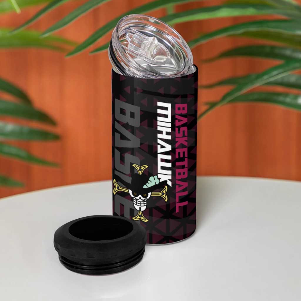 Mihawk One Piece Basketball 4 in 1 Can Cooler Tumbler Aggressive Pose - The Mazicc