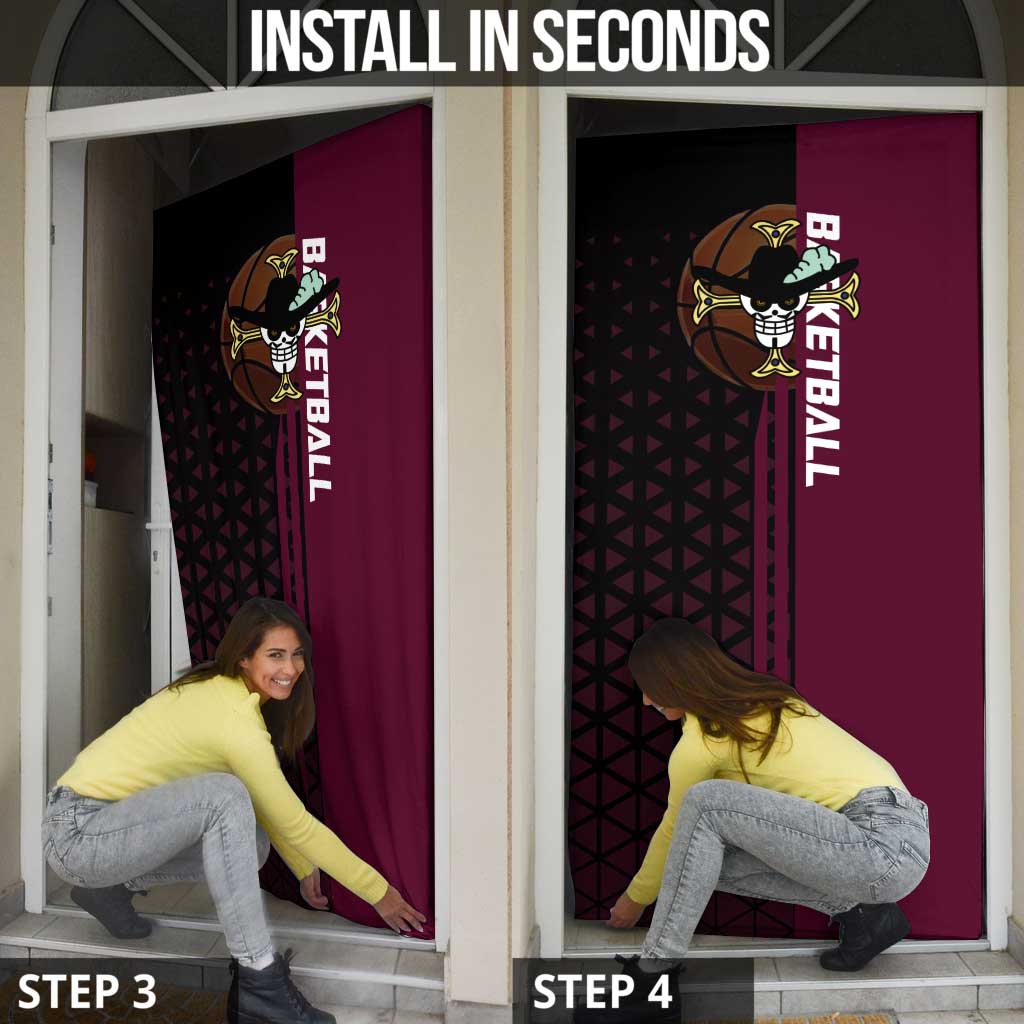 Mihawk One Piece Basketball Door Cover Aggressive Pose - The Mazicc