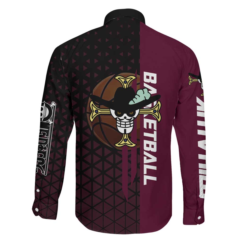 Mihawk One Piece Basketball Family Matching Puletasi and Hawaiian Shirt Aggressive Pose