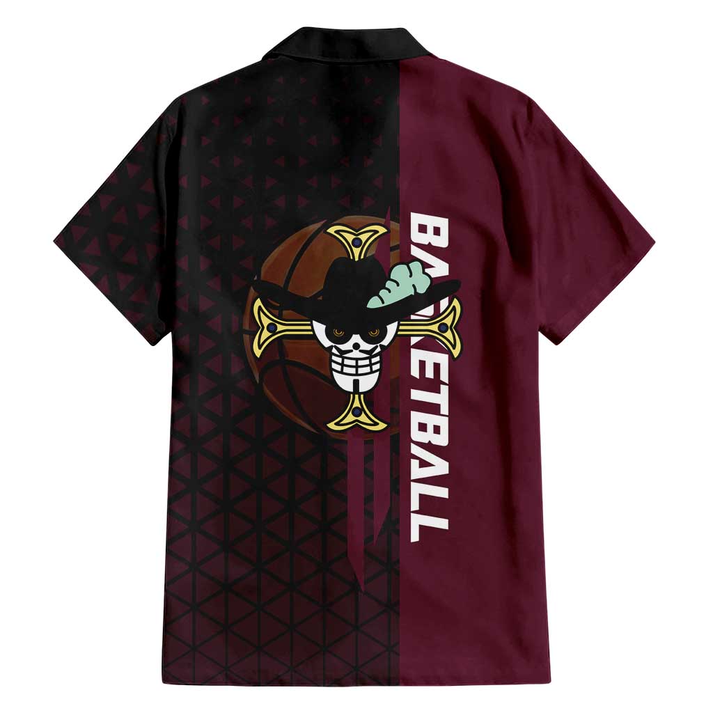 Mihawk One Piece Basketball Family Matching Short Sleeve Bodycon Dress and Hawaiian Shirt Aggressive Pose