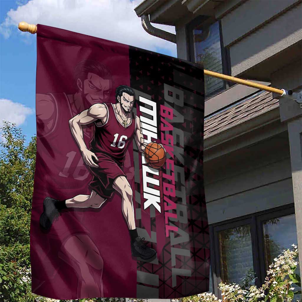 Mihawk One Piece Basketball Garden Flag Aggressive Pose - The Mazicc