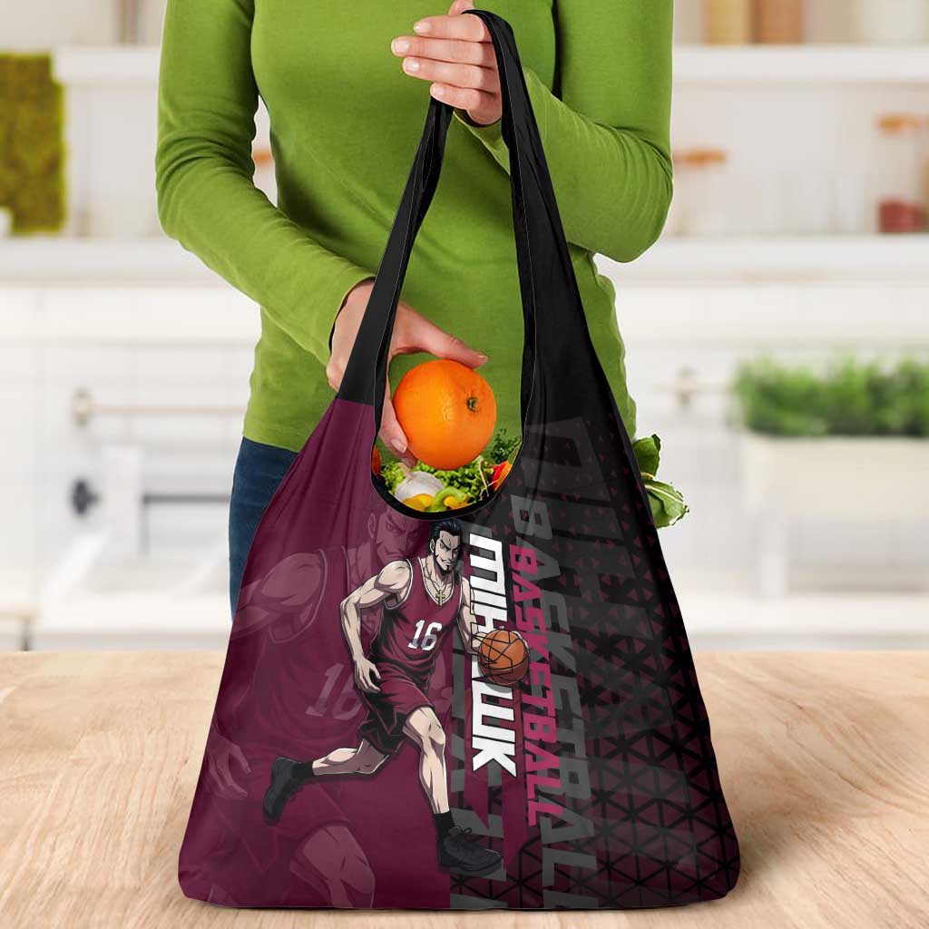 Mihawk One Piece Basketball Grocery Bag Aggressive Pose - The Mazicc