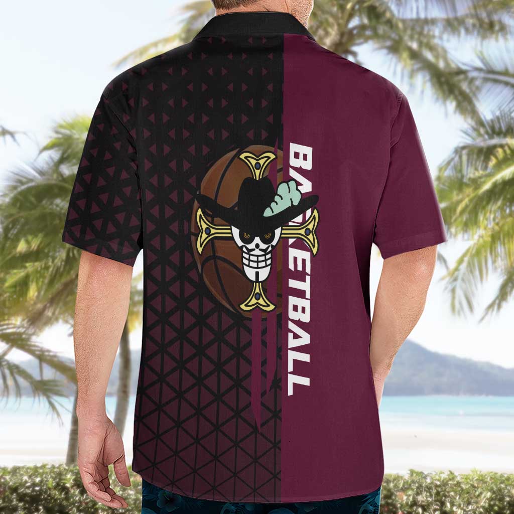 Mihawk One Piece Basketball Hawaiian Shirt Aggressive Pose - The Mazicc