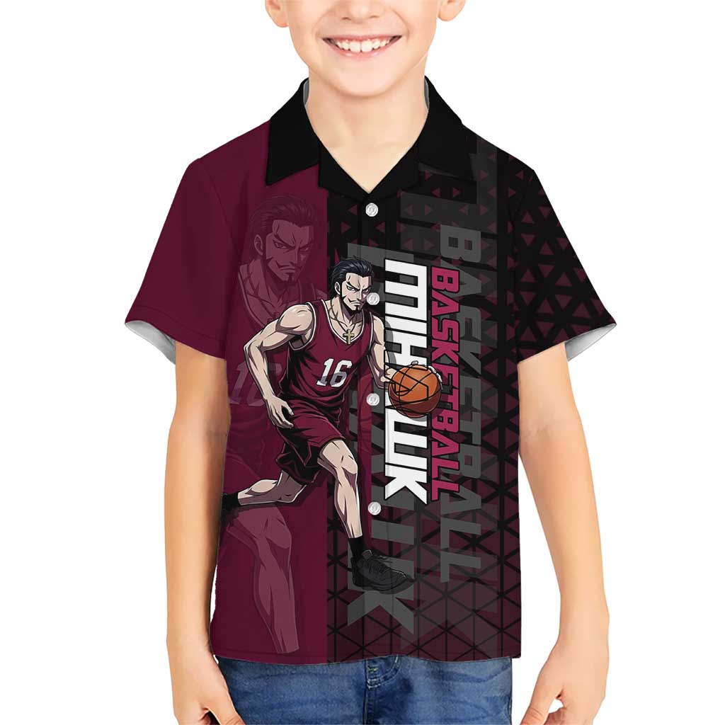 Mihawk One Piece Basketball Hawaiian Shirt Aggressive Pose - The Mazicc