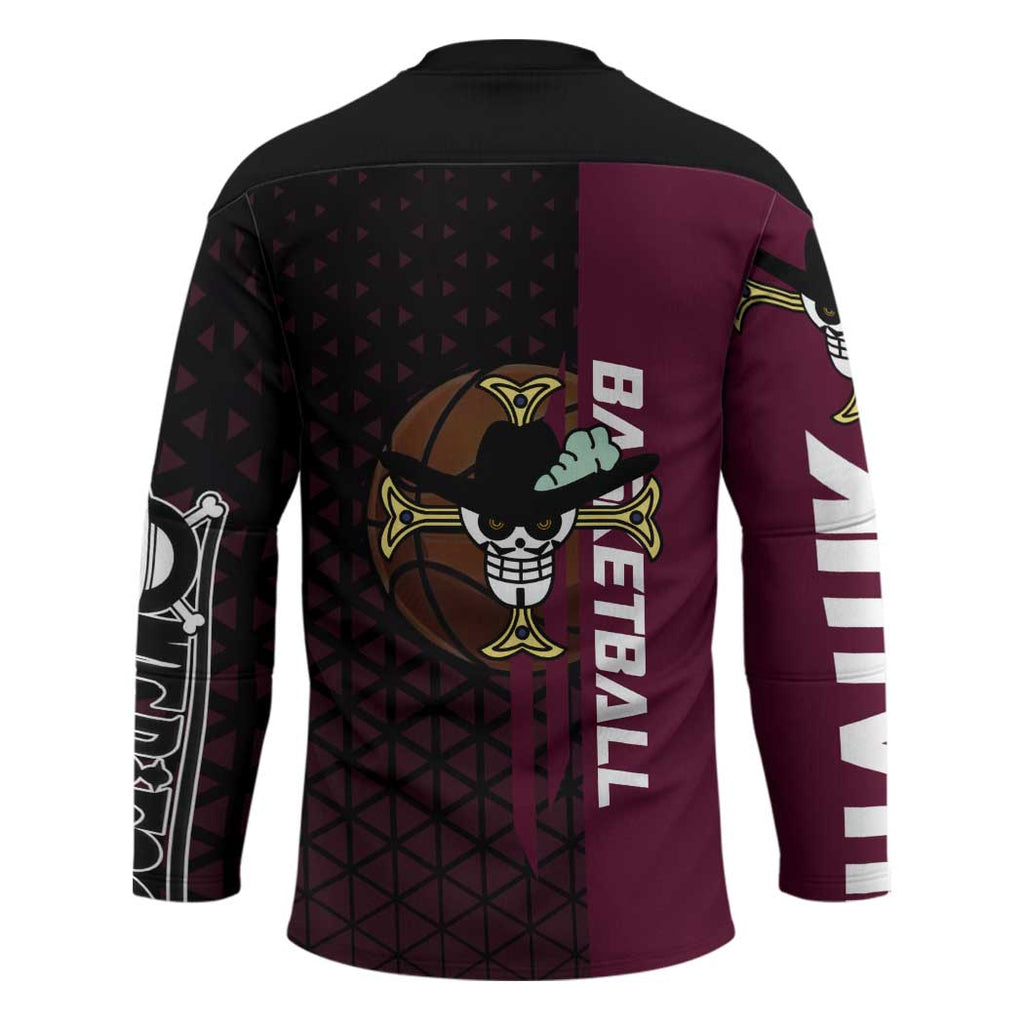 Mihawk One Piece Basketball Hockey Jersey Aggressive Pose - The Mazicc