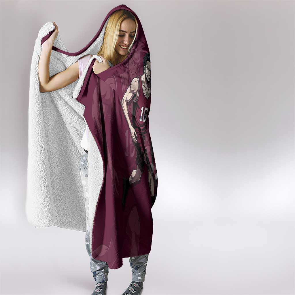 Mihawk One Piece Basketball Hooded Blanket Aggressive Pose - The Mazicc