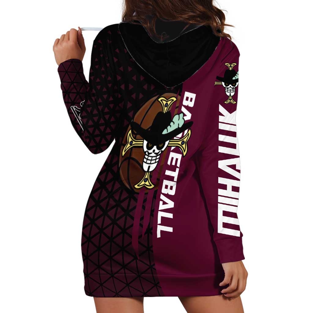 Mihawk One Piece Basketball Hoodie Dress Aggressive Pose - The Mazicc