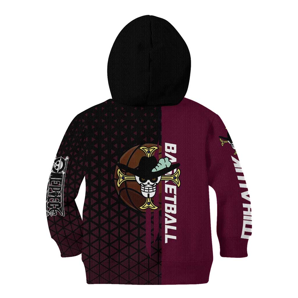 Mihawk One Piece Basketball Kid Hoodie Aggressive Pose - The Mazicc