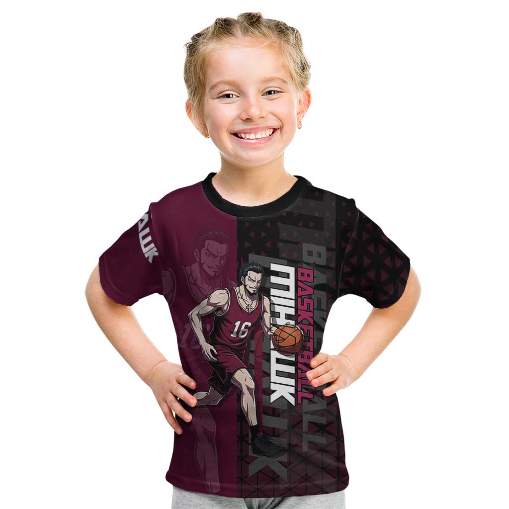 Mihawk One Piece Basketball Kid T Shirt Aggressive Pose - The Mazicc