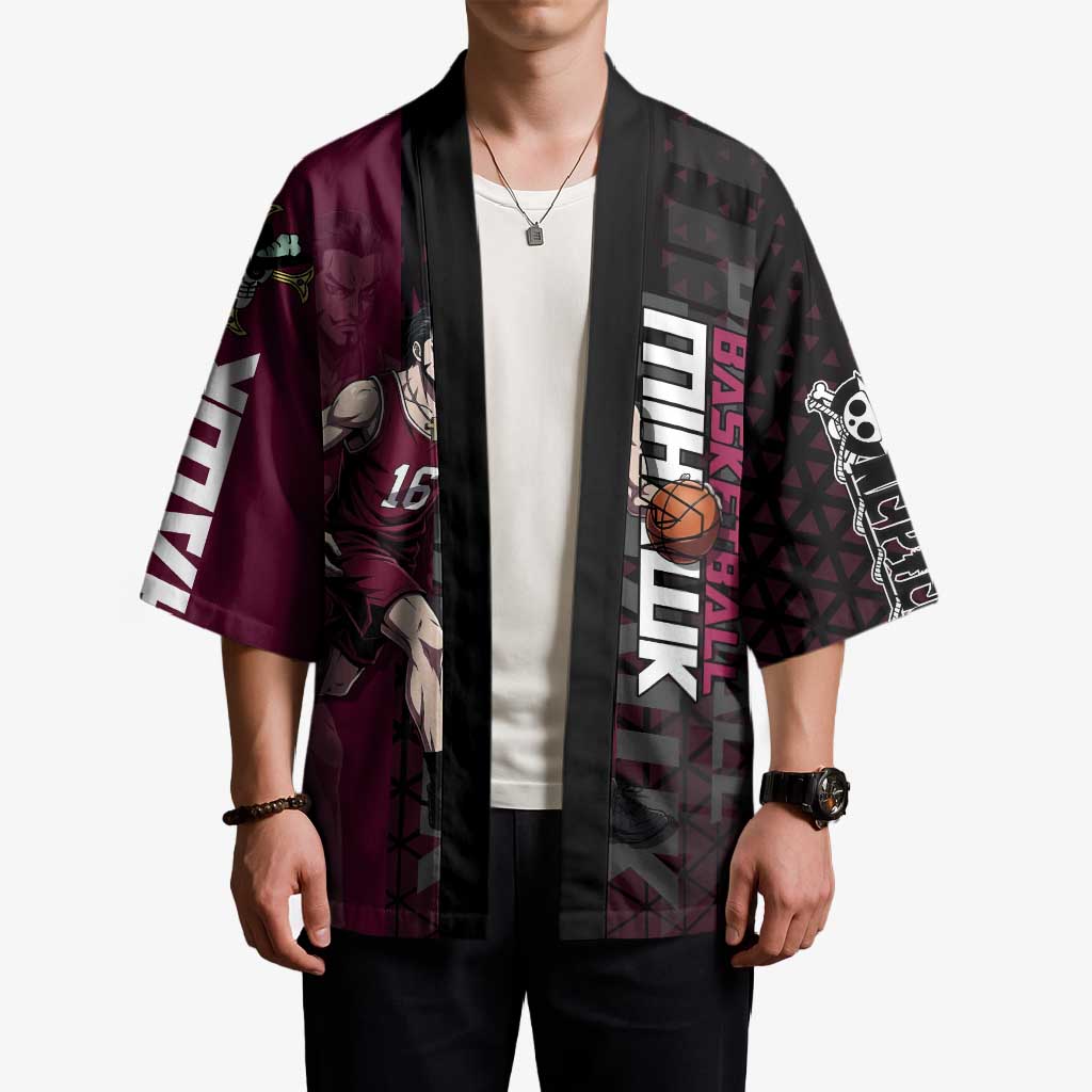Mihawk One Piece Basketball Kimono Aggressive Pose - The Mazicc