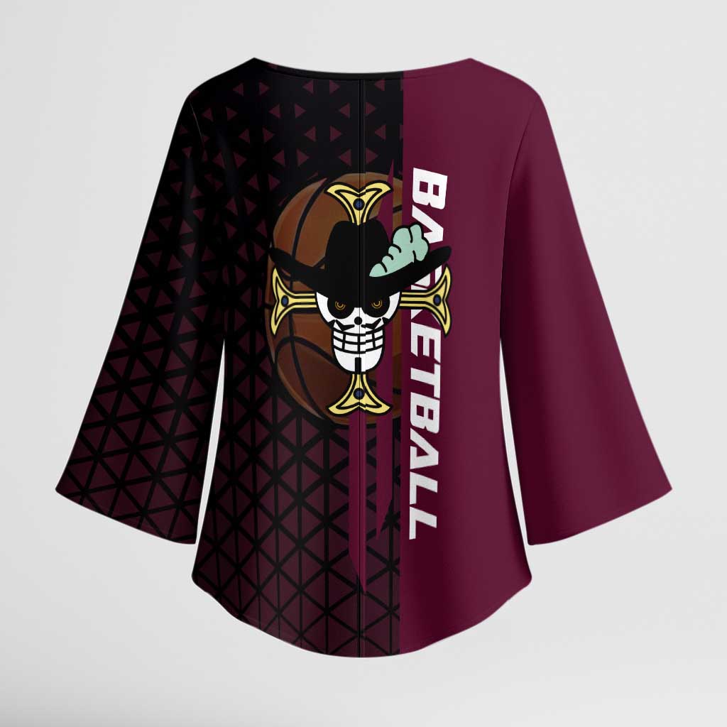 Mihawk One Piece Basketball Kimono Sleeve Blouse Aggressive Pose - The Mazicc