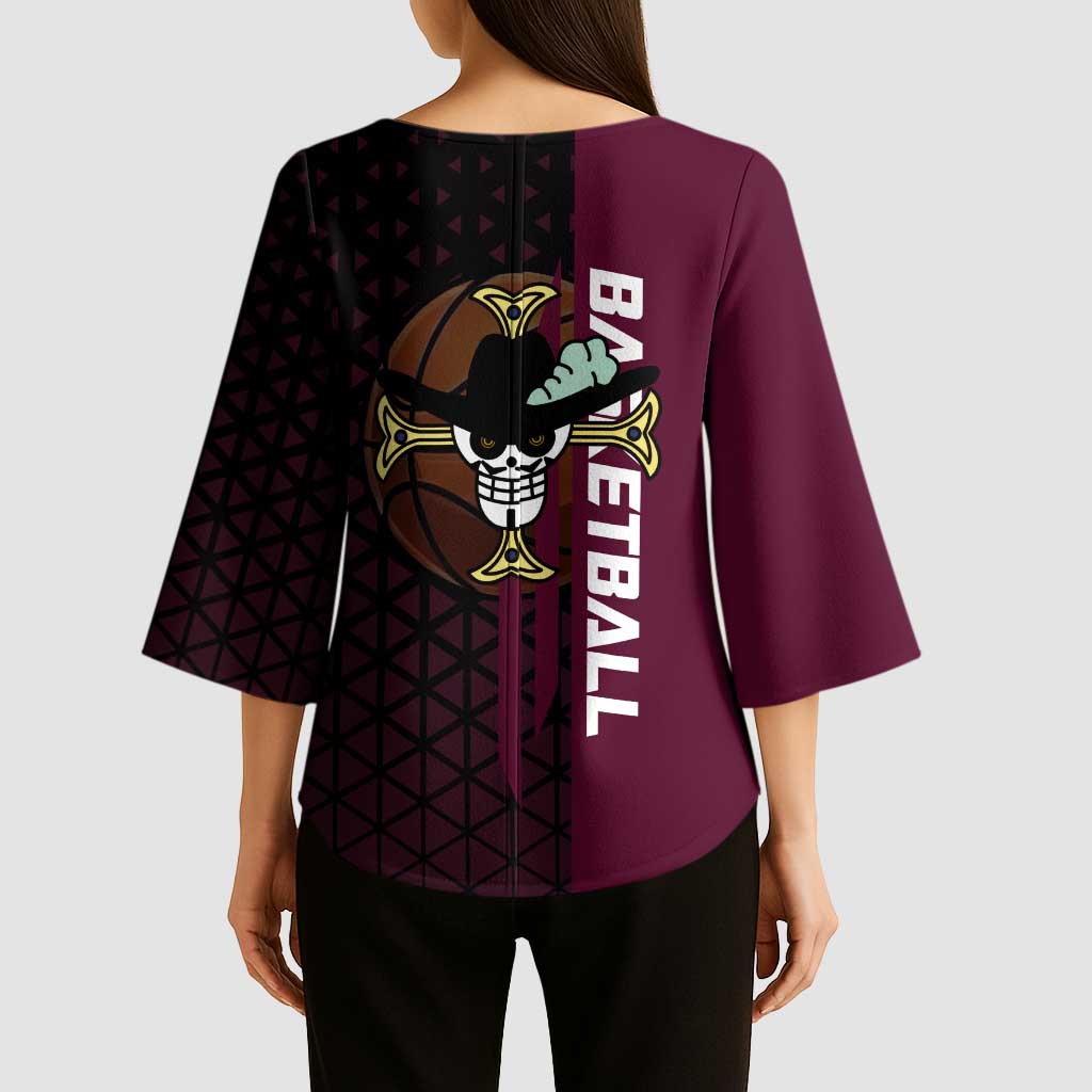 Mihawk One Piece Basketball Kimono Sleeve Blouse Aggressive Pose - The Mazicc