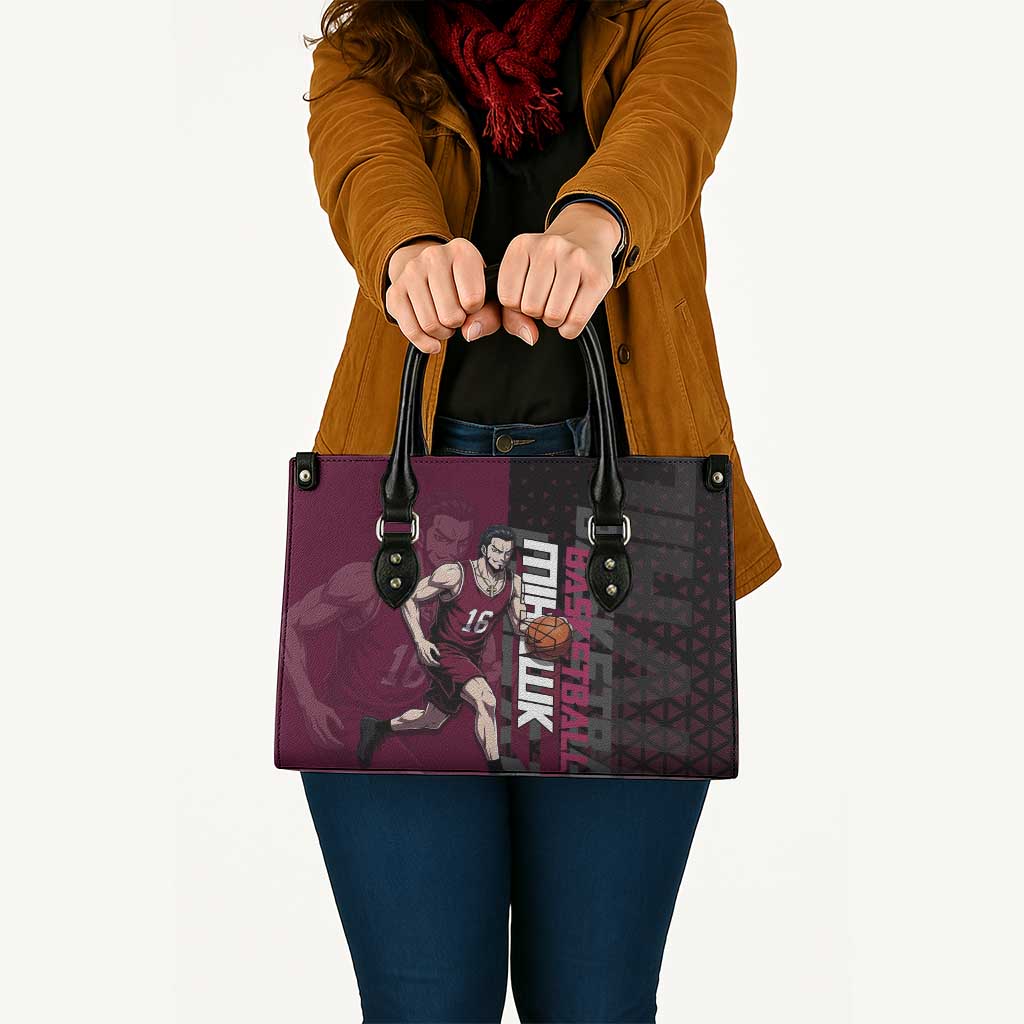 Mihawk One Piece Basketball Leather Bag Aggressive Pose - The Mazicc