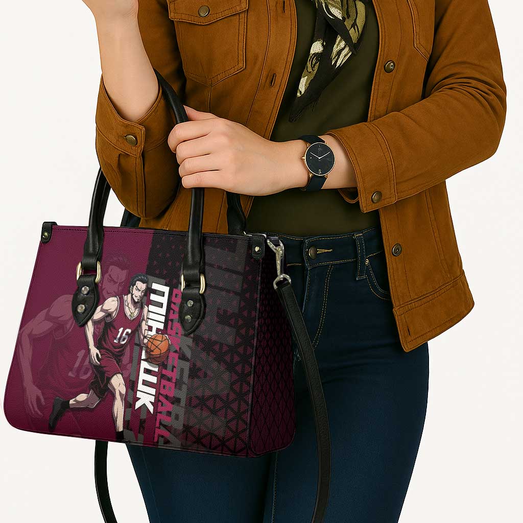 Mihawk One Piece Basketball Leather Bag Aggressive Pose - The Mazicc