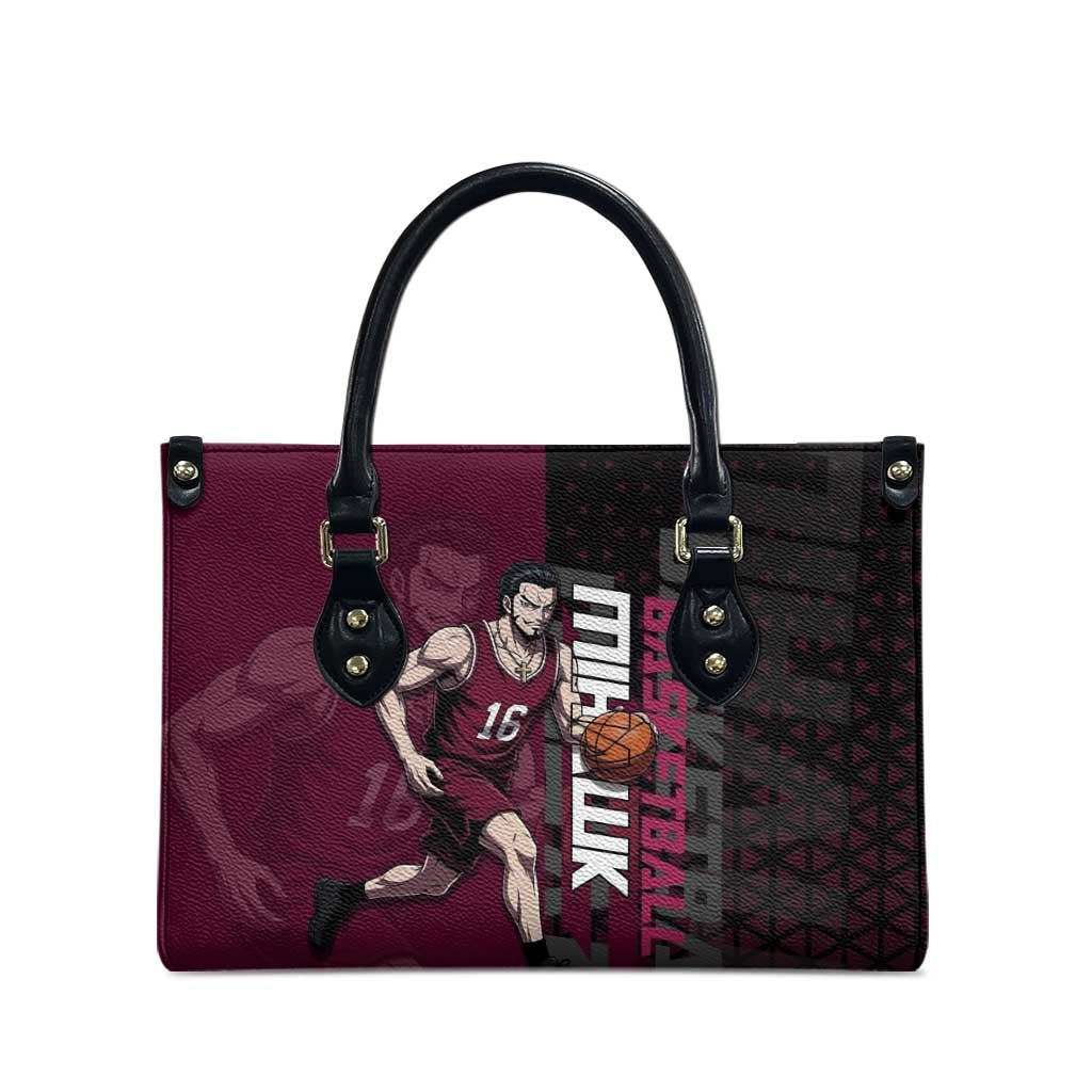 Mihawk One Piece Basketball Leather Bag Aggressive Pose - The Mazicc