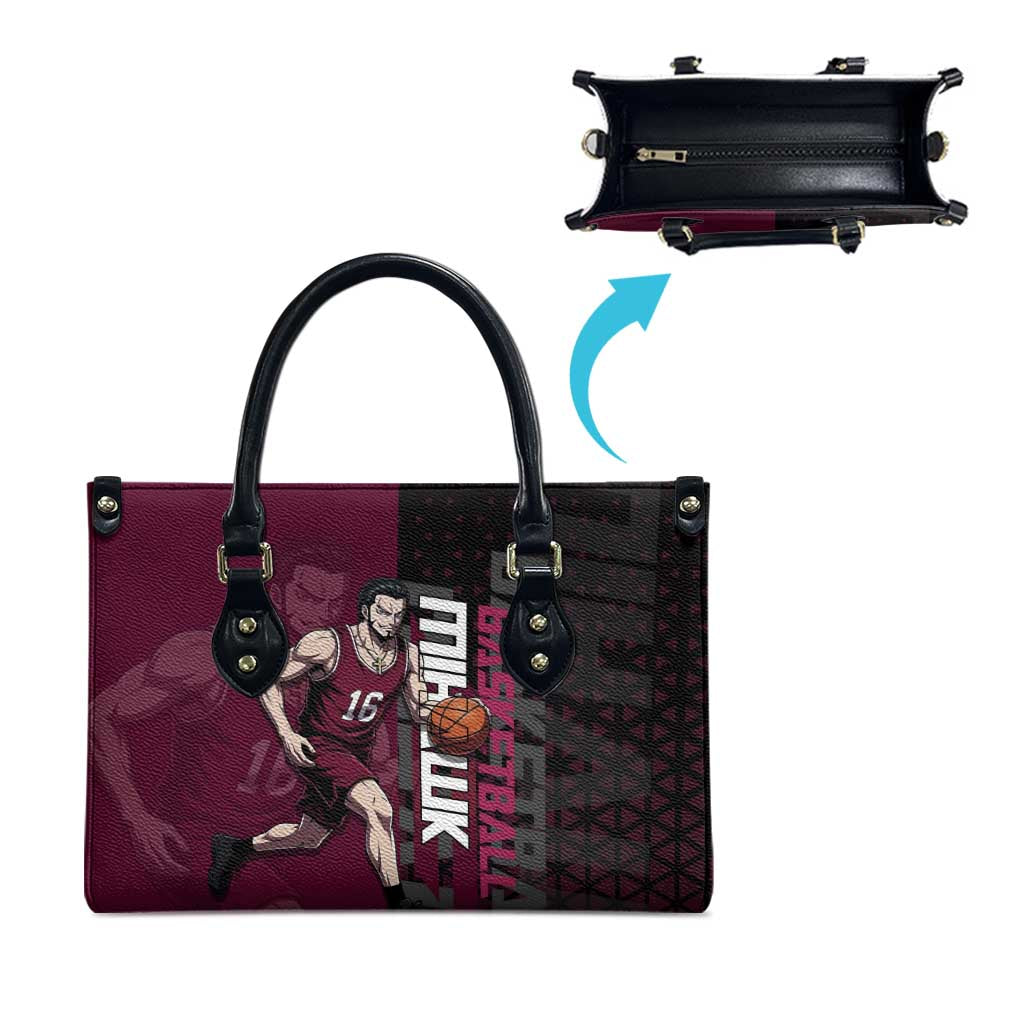 Mihawk One Piece Basketball Leather Bag Aggressive Pose - The Mazicc