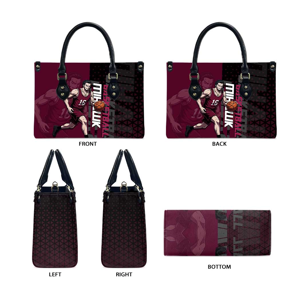 Mihawk One Piece Basketball Leather Bag Aggressive Pose - The Mazicc