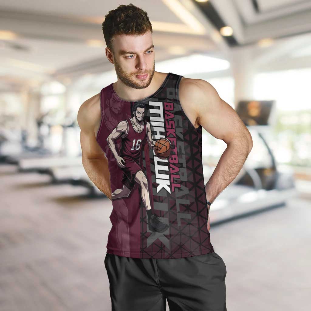 Mihawk One Piece Basketball Men Tank Top Aggressive Pose - The Mazicc