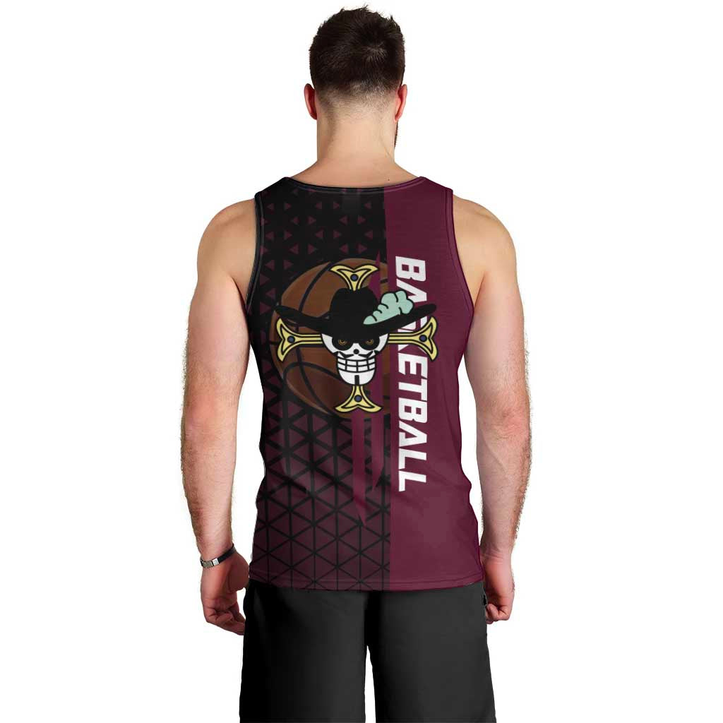Mihawk One Piece Basketball Men Tank Top Aggressive Pose - The Mazicc