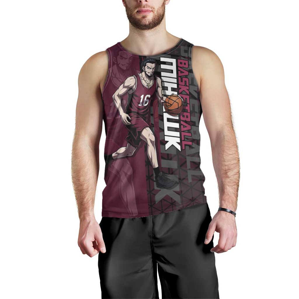 Mihawk One Piece Basketball Men Tank Top Aggressive Pose - The Mazicc