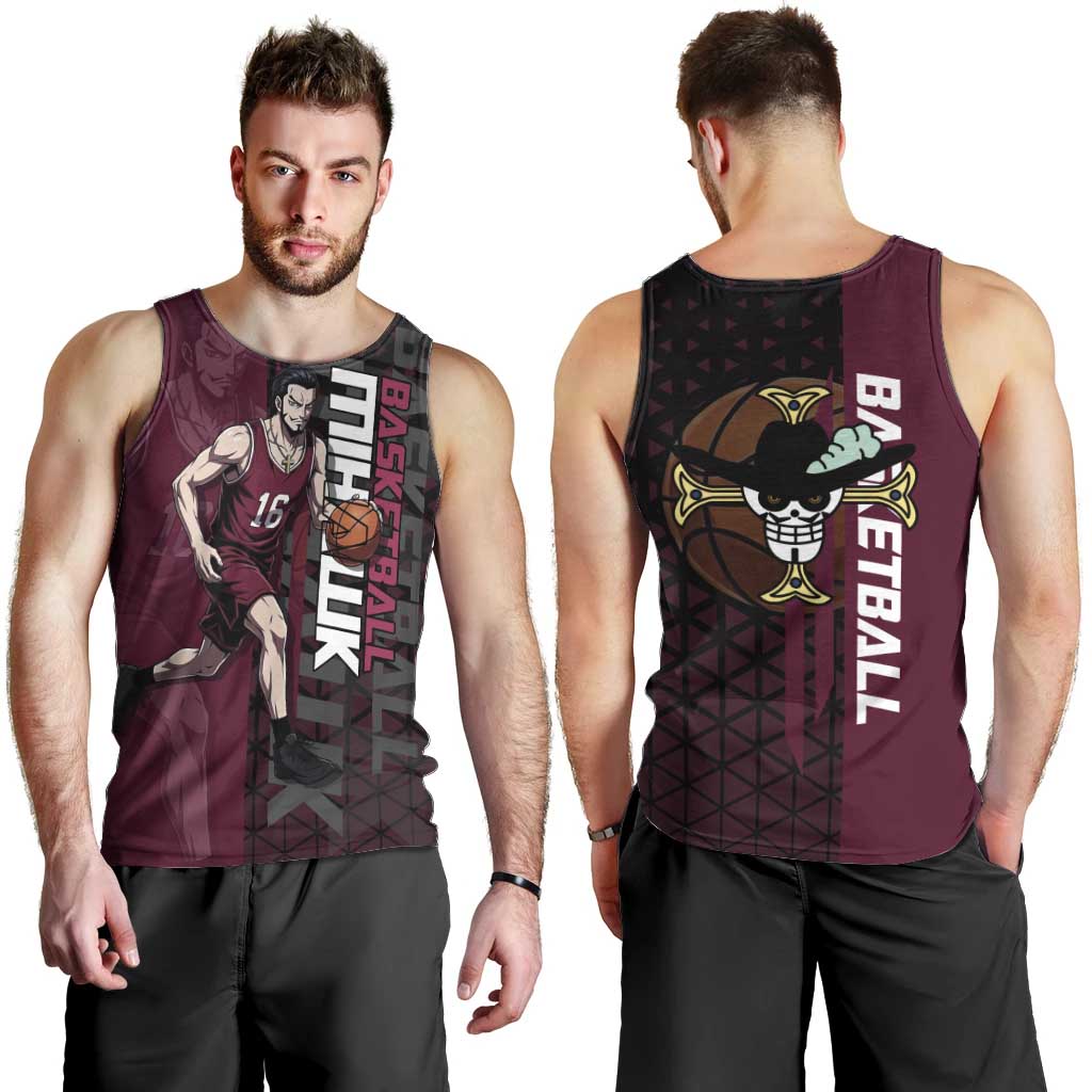 Mihawk One Piece Basketball Men Tank Top Aggressive Pose - The Mazicc