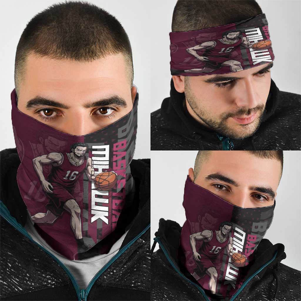 Mihawk One Piece Basketball Neck Gaiter Aggressive Pose - The Mazicc