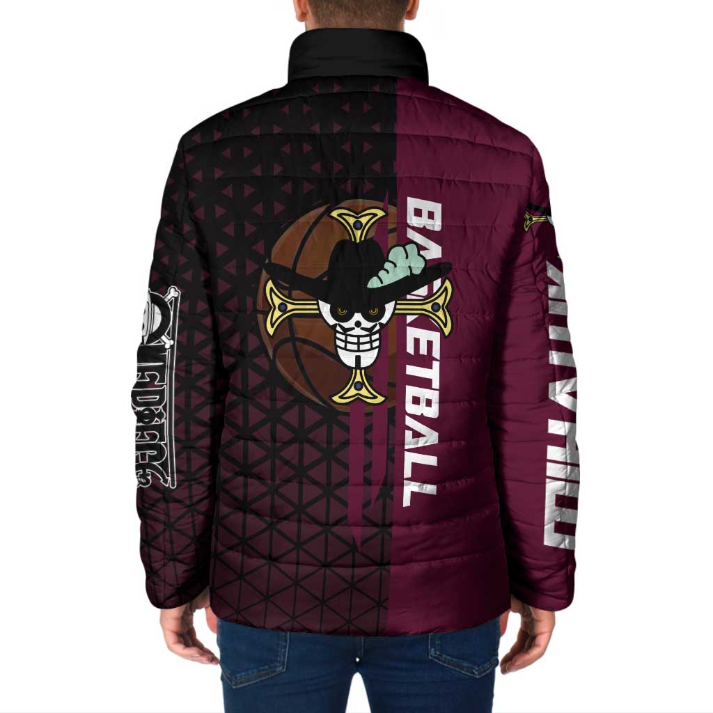 Mihawk One Piece Basketball Padded Jacket Aggressive Pose - The Mazicc