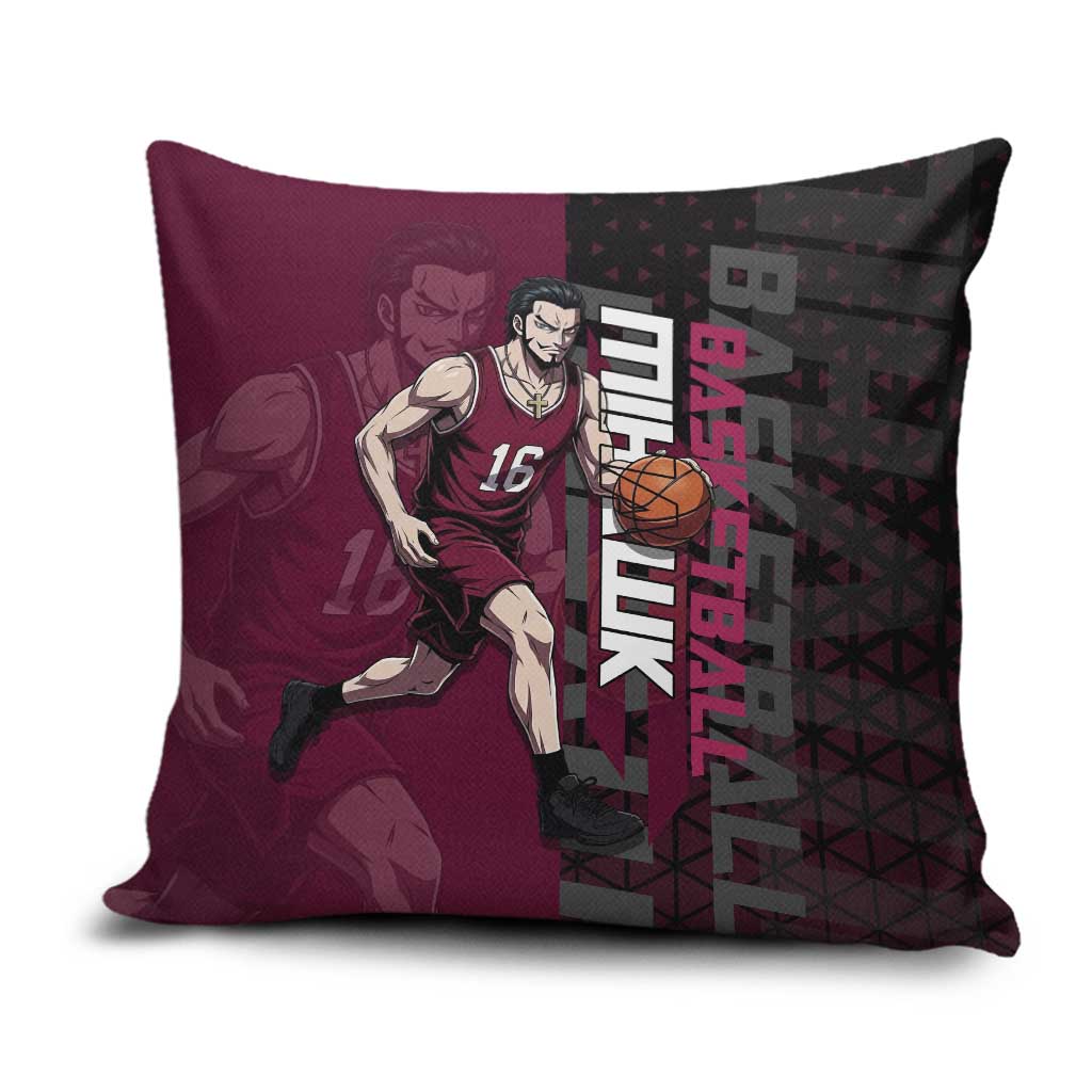 Mihawk One Piece Basketball Pillow Cover Aggressive Pose - The Mazicc