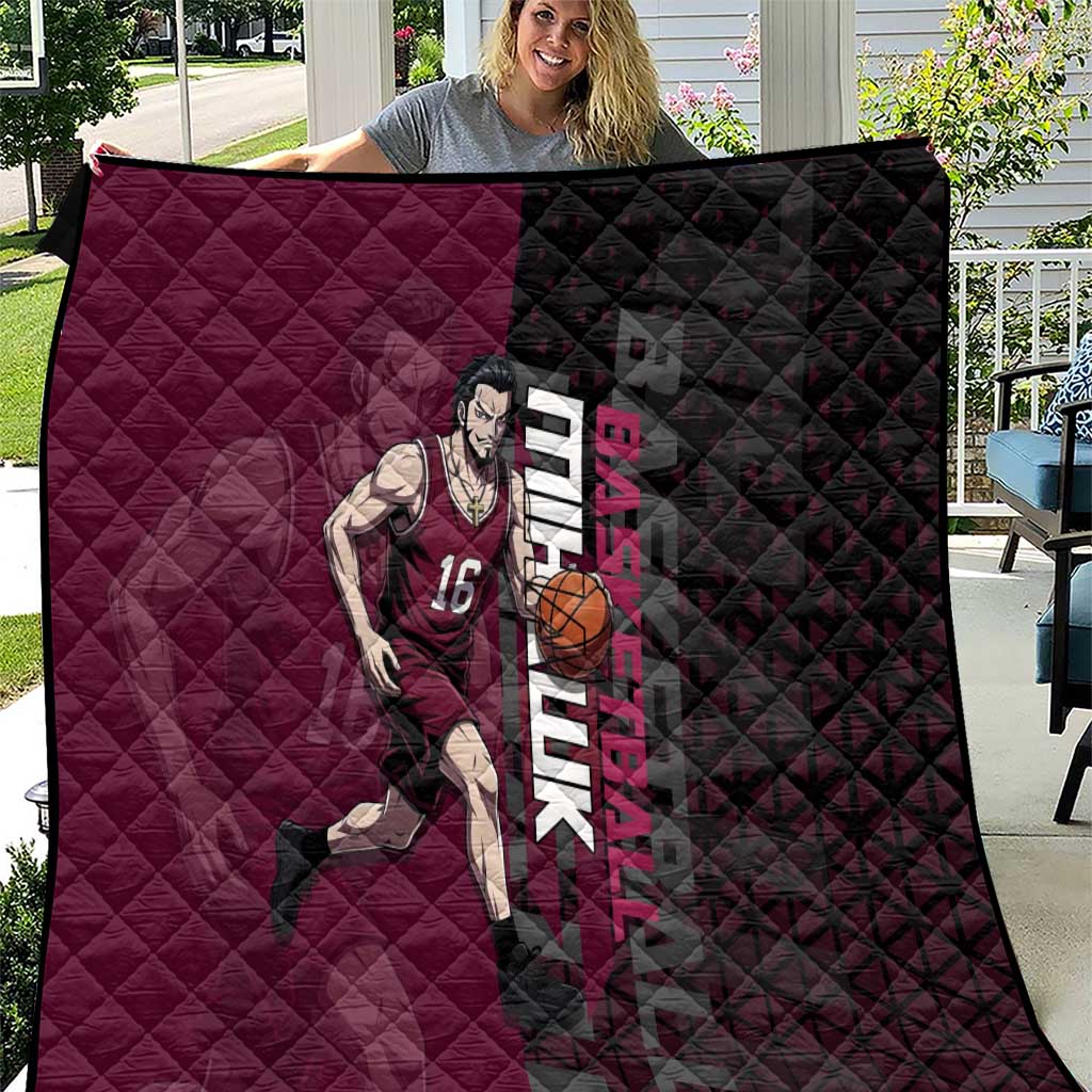 Mihawk One Piece Basketball Quilt Aggressive Pose - The Mazicc