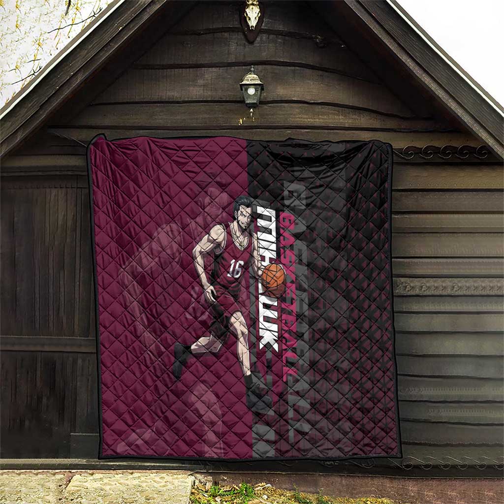 Mihawk One Piece Basketball Quilt Aggressive Pose - The Mazicc