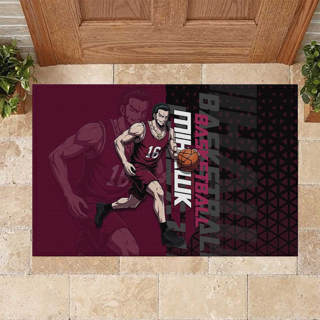 Mihawk One Piece Basketball Rubber Doormat Aggressive Pose - The Mazicc