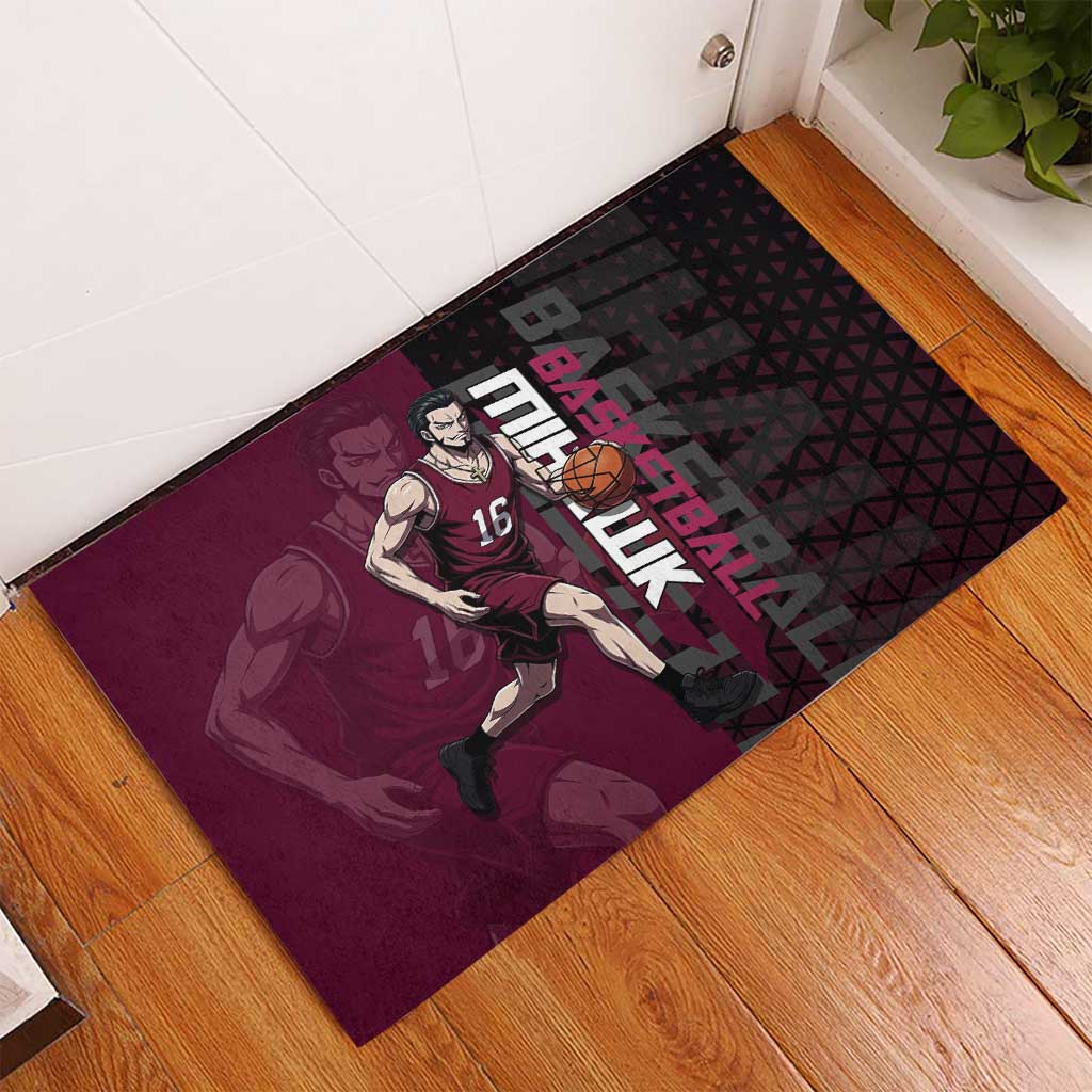 Mihawk One Piece Basketball Rubber Doormat Aggressive Pose - The Mazicc