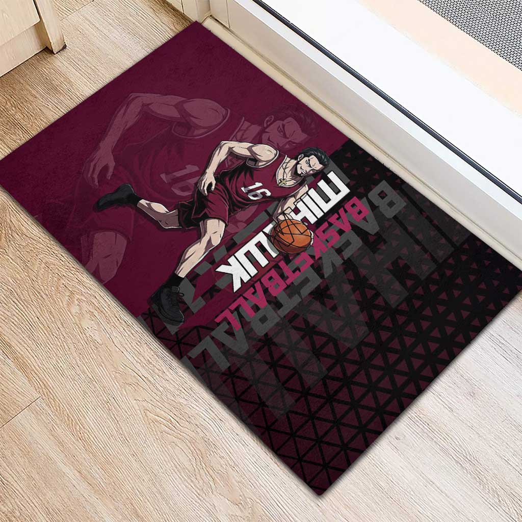 Mihawk One Piece Basketball Rubber Doormat Aggressive Pose - The Mazicc