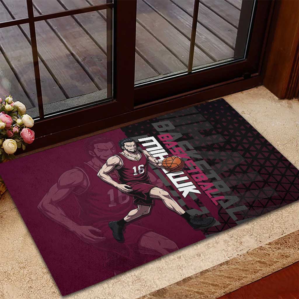 Mihawk One Piece Basketball Rubber Doormat Aggressive Pose - The Mazicc
