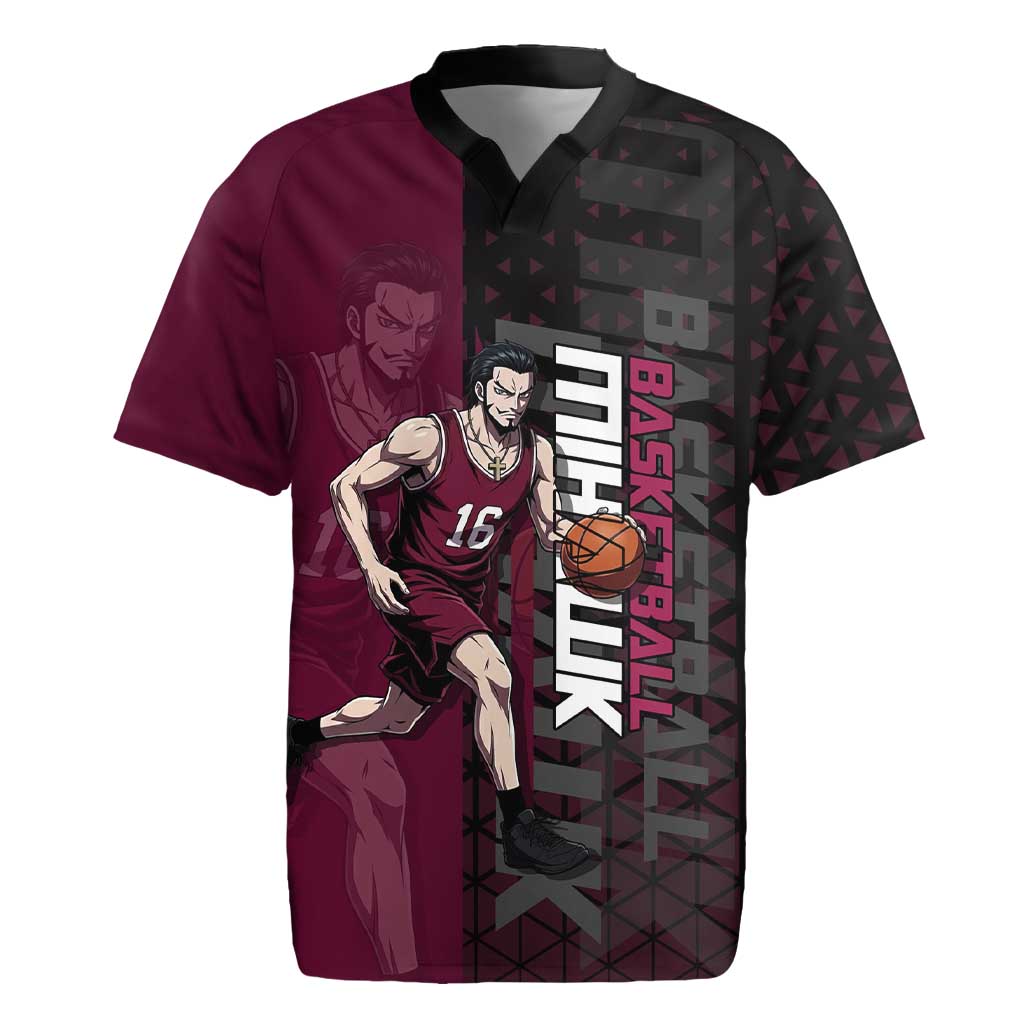 Mihawk One Piece Basketball Rugby Jersey Aggressive Pose - The Mazicc
