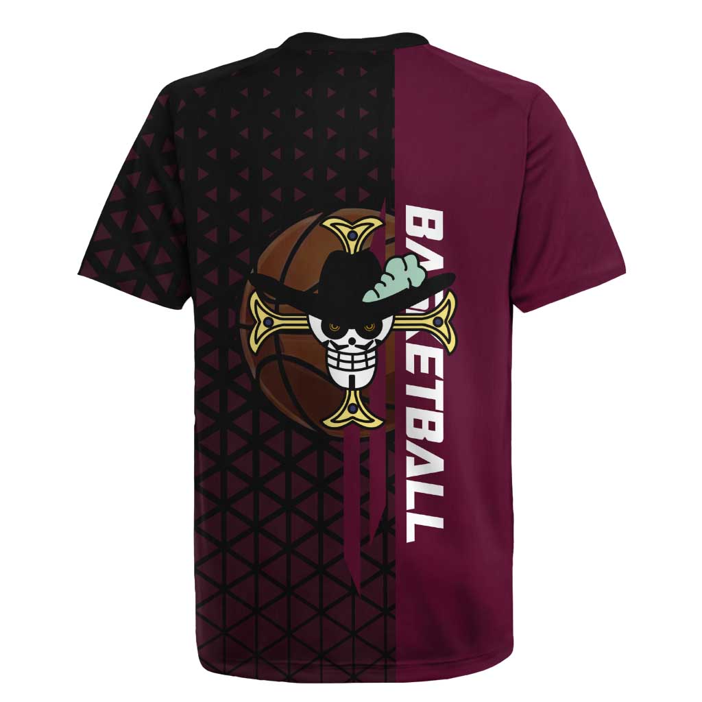 Mihawk One Piece Basketball Rugby Jersey Aggressive Pose - The Mazicc