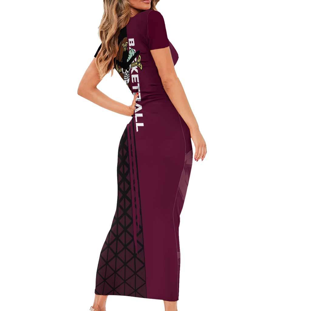Mihawk One Piece Basketball Short Sleeve Bodycon Dress Aggressive Pose - The Mazicc