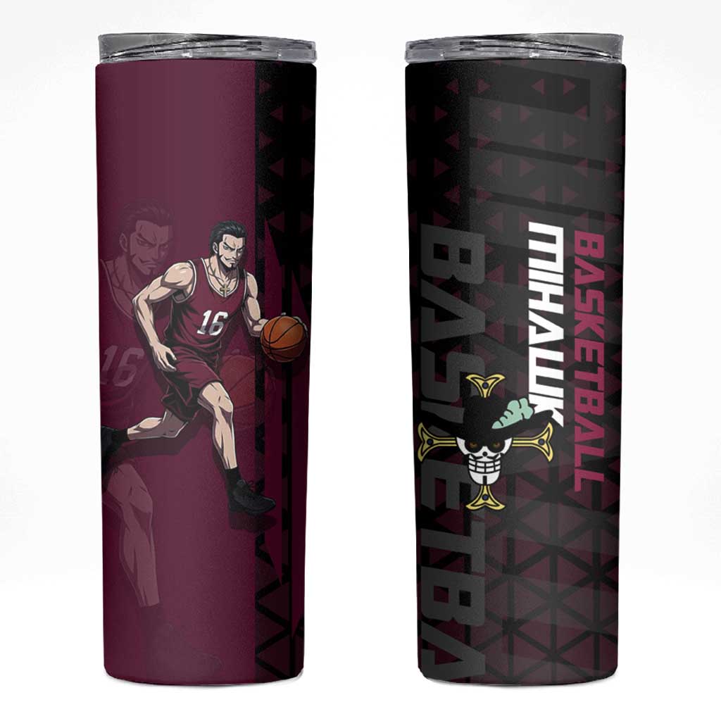 Mihawk One Piece Basketball Skinny Tumbler Aggressive Pose - The Mazicc