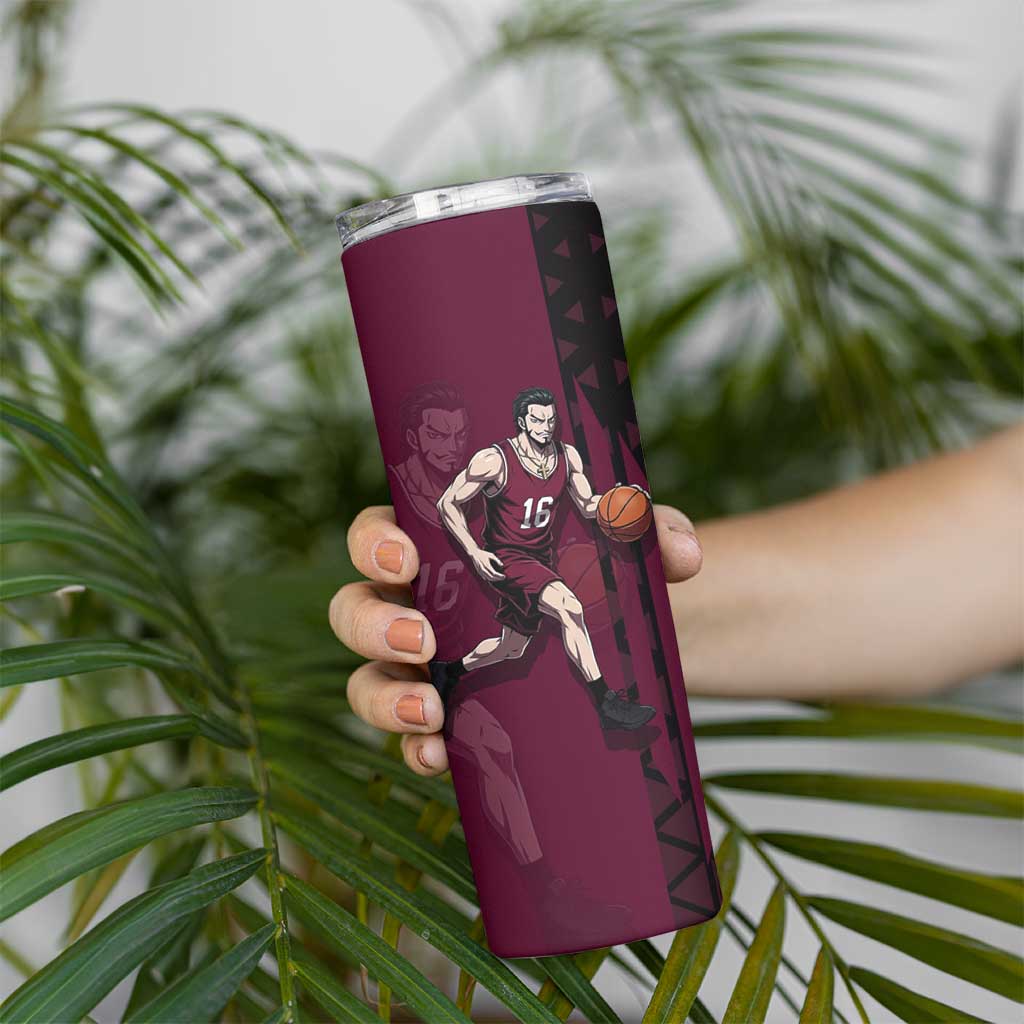 Mihawk One Piece Basketball Skinny Tumbler Aggressive Pose - The Mazicc