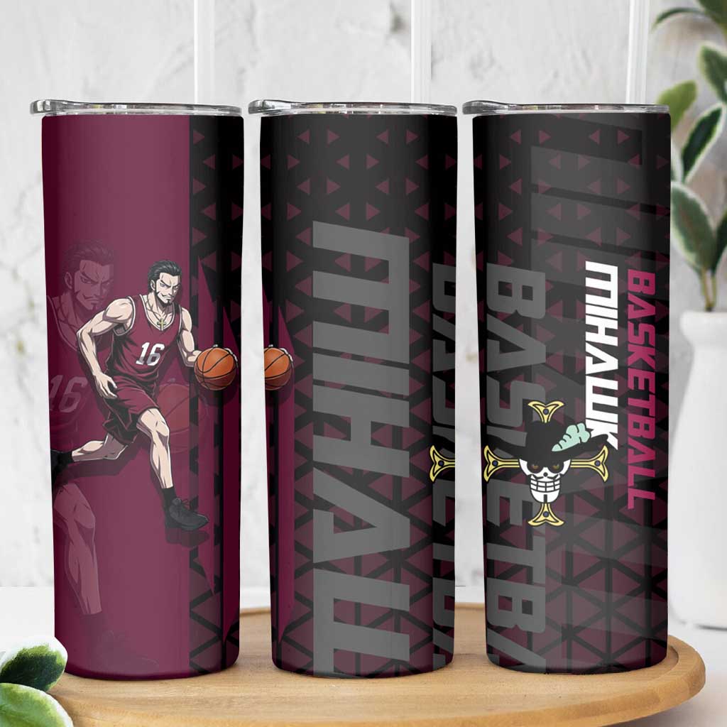 Mihawk One Piece Basketball Skinny Tumbler Aggressive Pose - The Mazicc