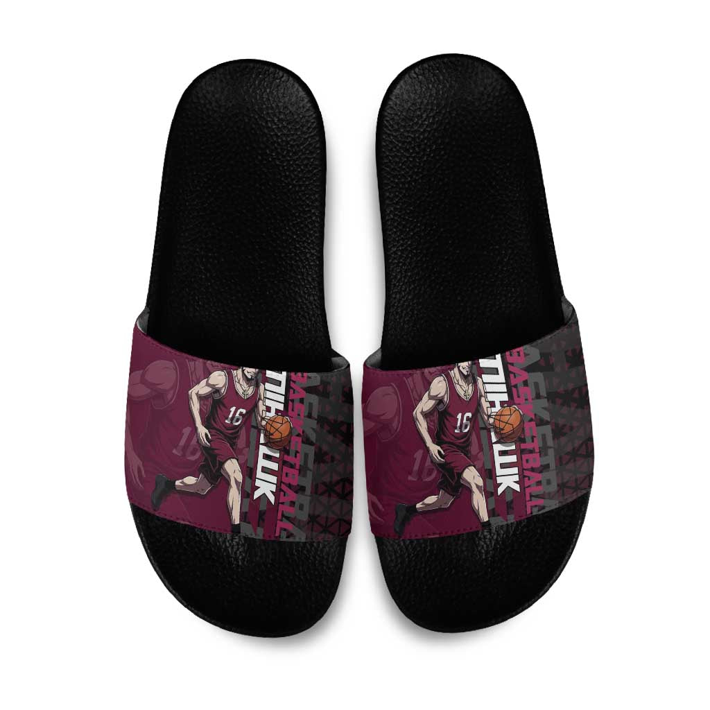 Mihawk One Piece Basketball Slide Sandals Aggressive Pose - The Mazicc