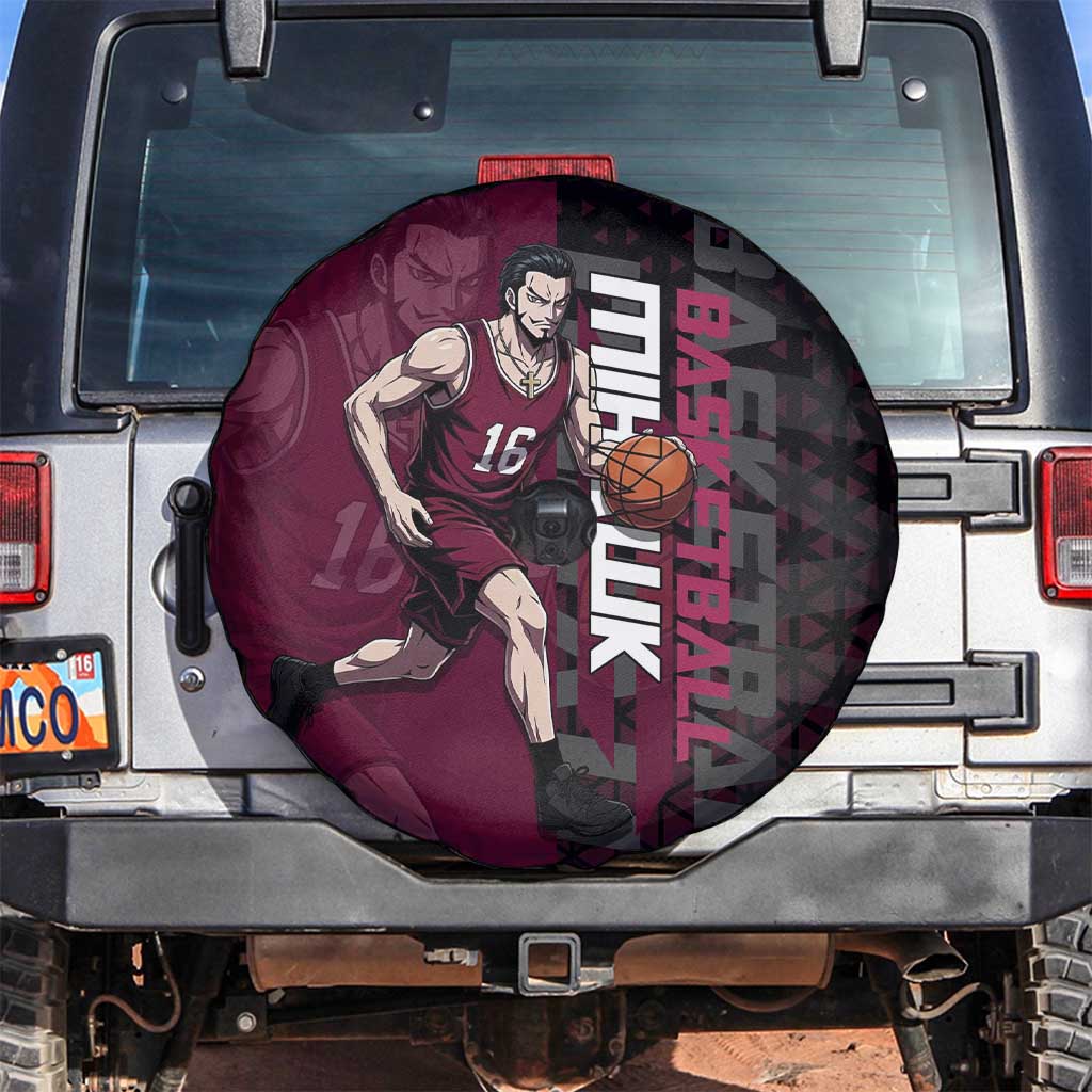 Mihawk One Piece Basketball Spare Tire Cover Aggressive Pose - The Mazicc