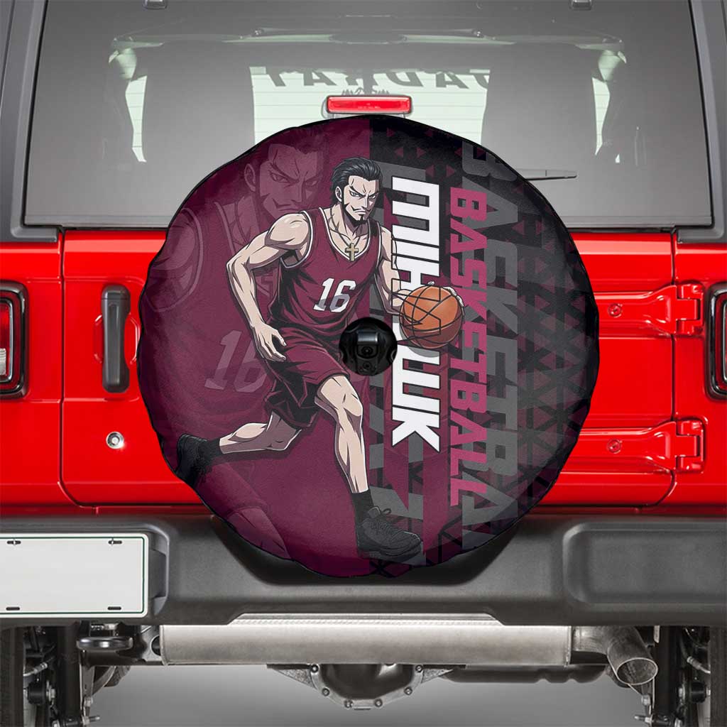Mihawk One Piece Basketball Spare Tire Cover Aggressive Pose - The Mazicc