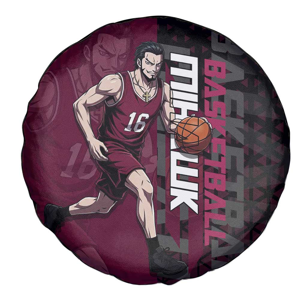 Mihawk One Piece Basketball Spare Tire Cover Aggressive Pose - The Mazicc