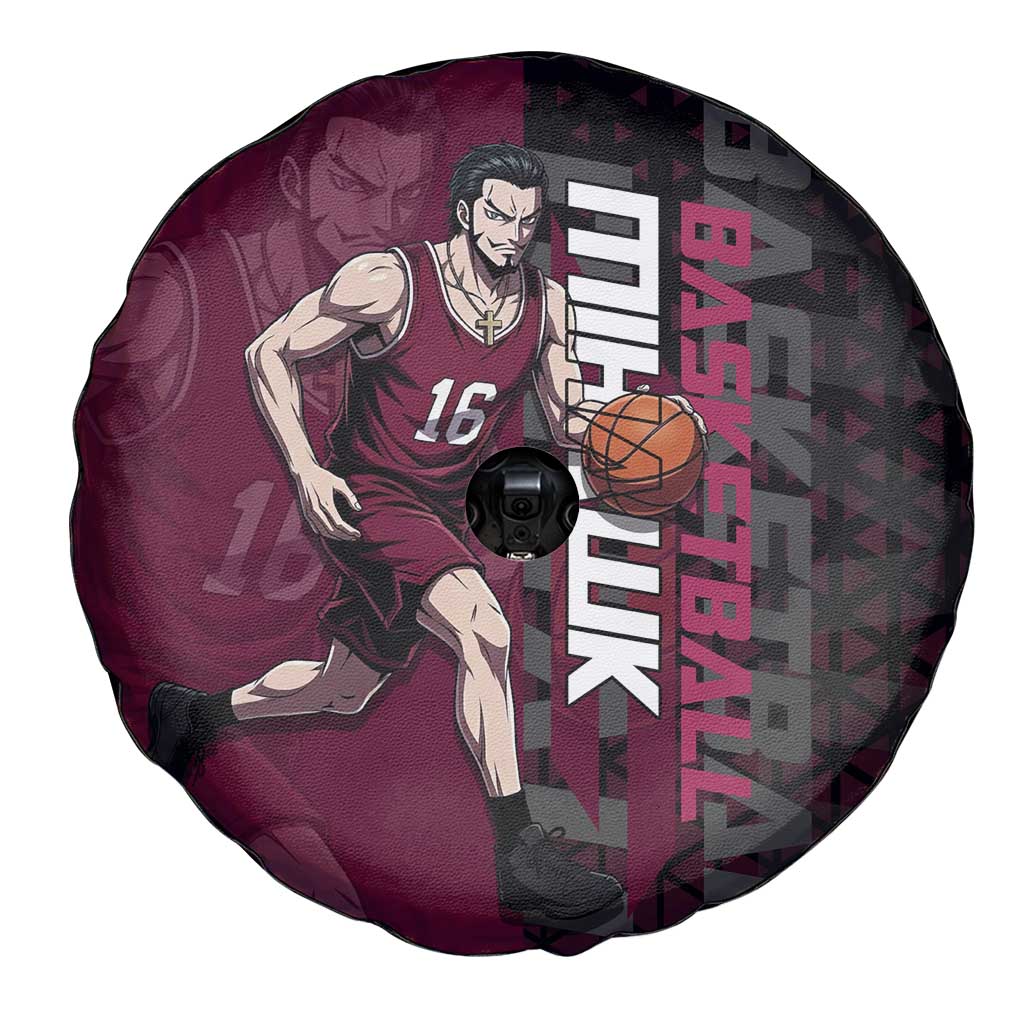 Mihawk One Piece Basketball Spare Tire Cover Aggressive Pose - The Mazicc