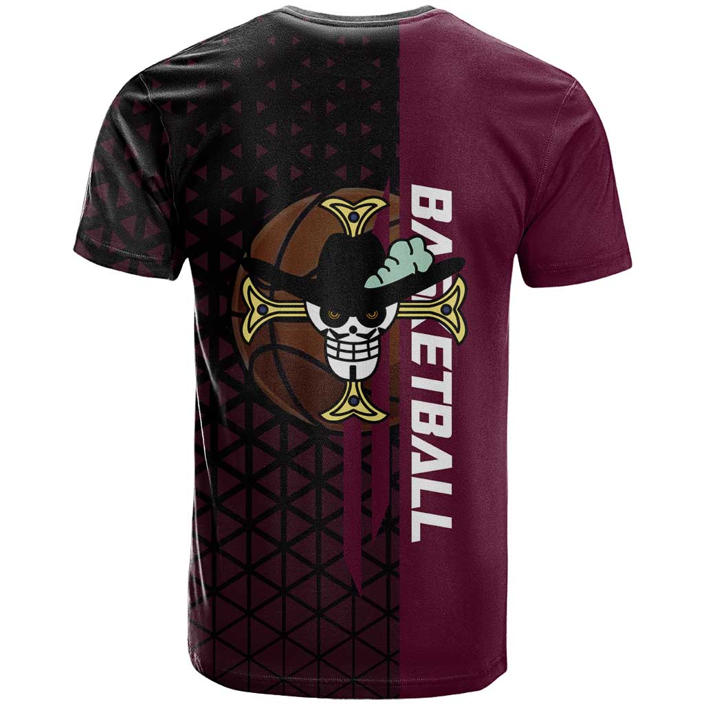 Mihawk One Piece Basketball T Shirt Aggressive Pose - The Mazicc