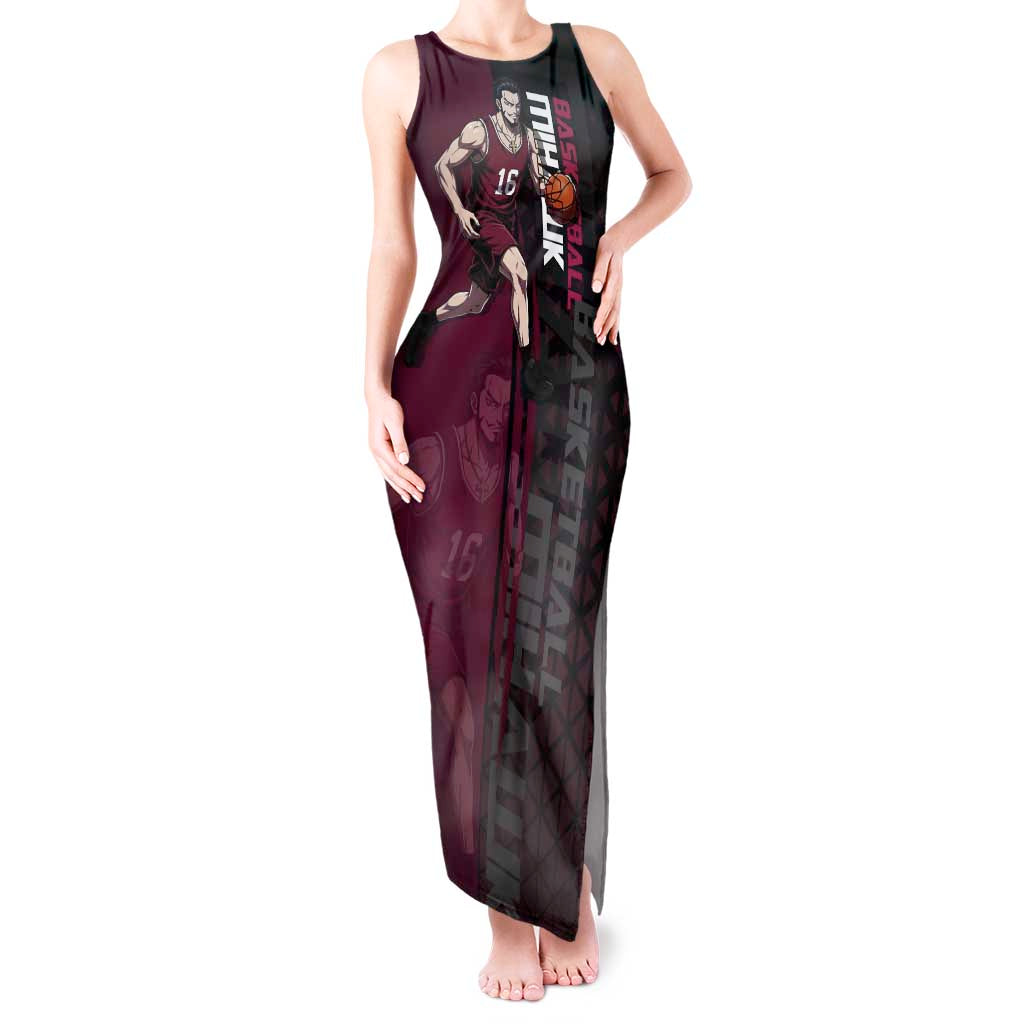 Mihawk One Piece Basketball Tank Maxi Dress Aggressive Pose - The Mazicc