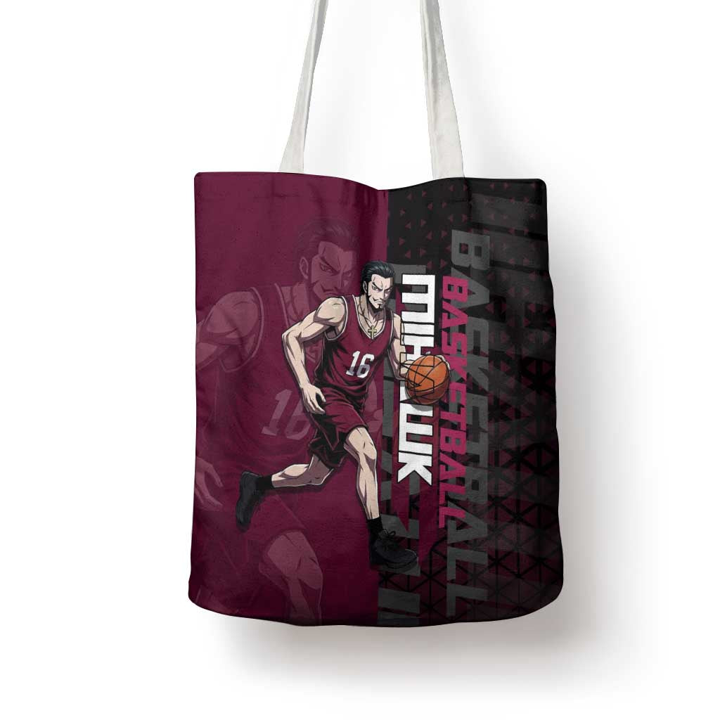 Mihawk One Piece Basketball Tote Bag Aggressive Pose - The Mazicc